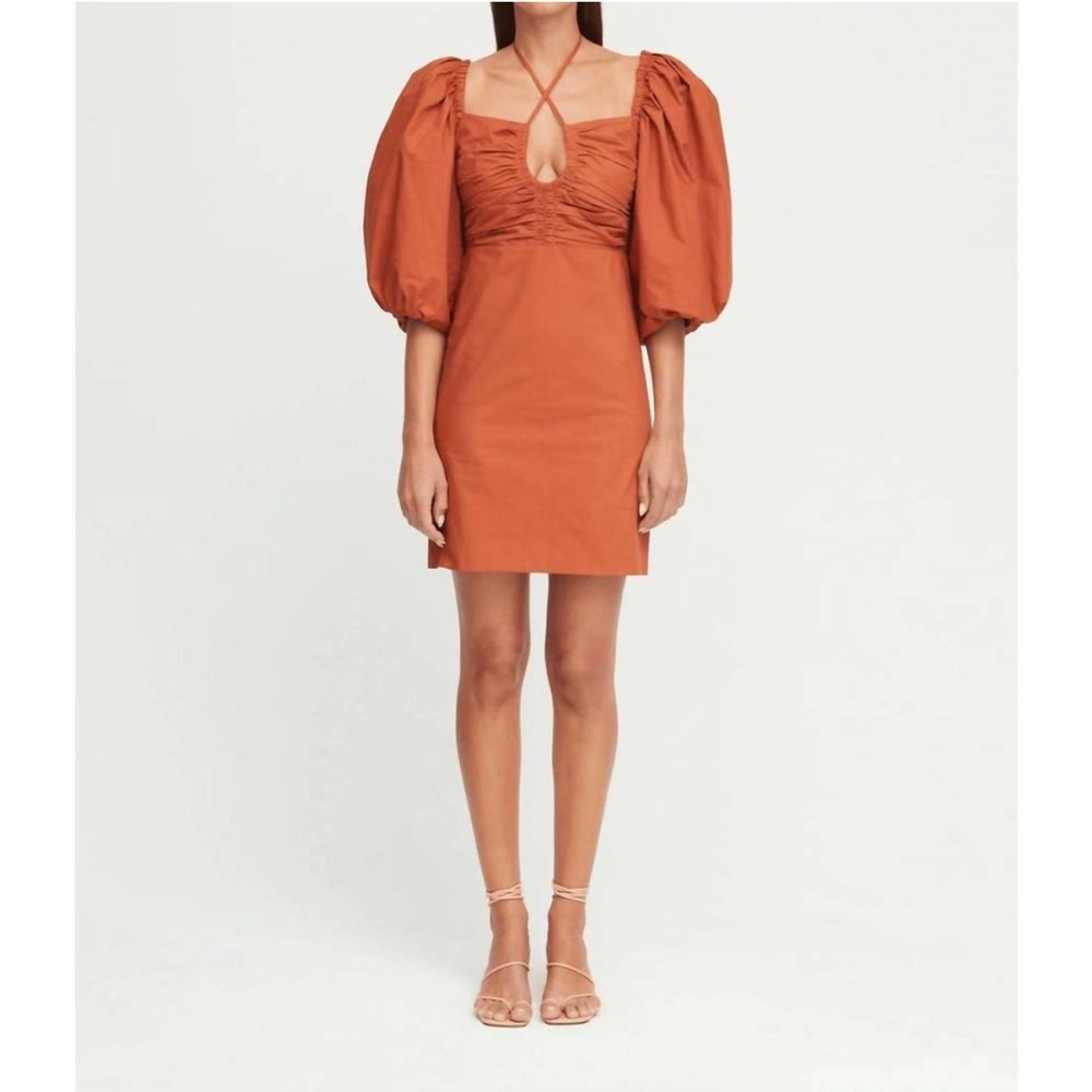 Rhode Jeanne Mini Dress in Clove NWT